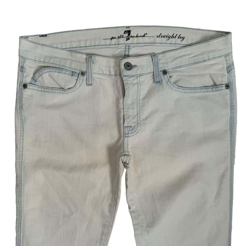 7 for All Mankind Low Rise Stretchy Straight Leg Summer Y2K Denim Pants Size 32 - Picture 3 of 13